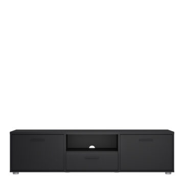 Media TV Unit with 2 Doors & 1 Drawer 147cm | Black