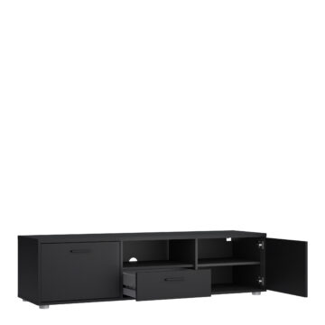 Media TV Unit with 2 Doors & 1 Drawer 147cm | Black