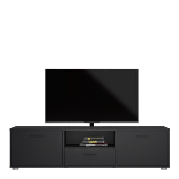 Media TV Unit with 2 Doors & 1 Drawer 147cm | Black
