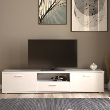 Media TV Unit with 2 Doors & 1 Drawer 177cm | White