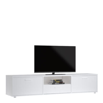 White Media TV Unit 2 Doors & 1 Drawer 177cm