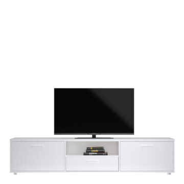 White Media TV Unit 2 Doors & 1 Drawer 177cm