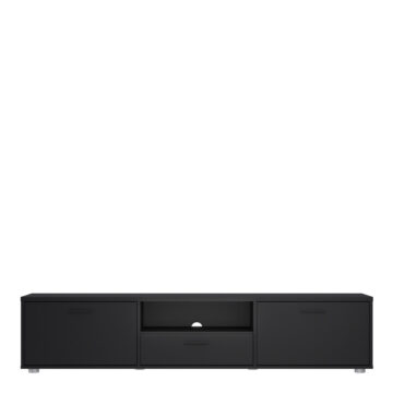 Black Media TV Unit 2 Doors & 1 Drawer 177cm