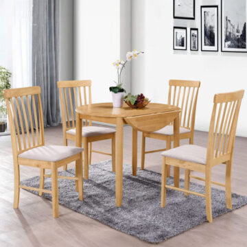 Alston Oak Round Drop Leaf Dining Table | Clearance