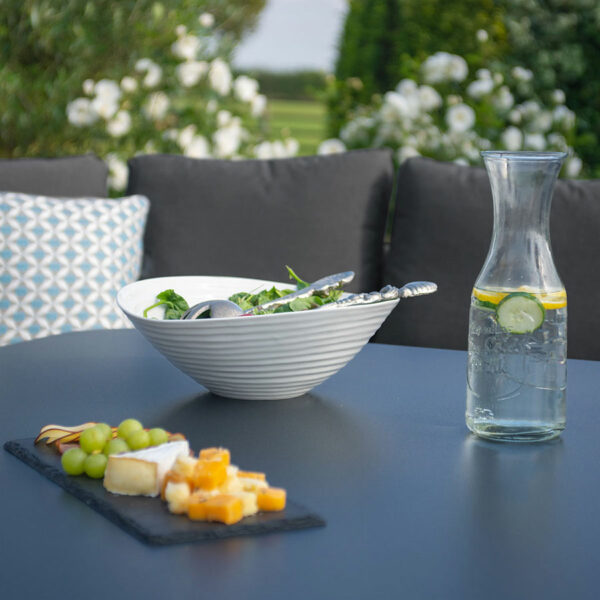Maze Pulse U Shape Corner Dining Set with Fire Pit Table | Charcoal Grey