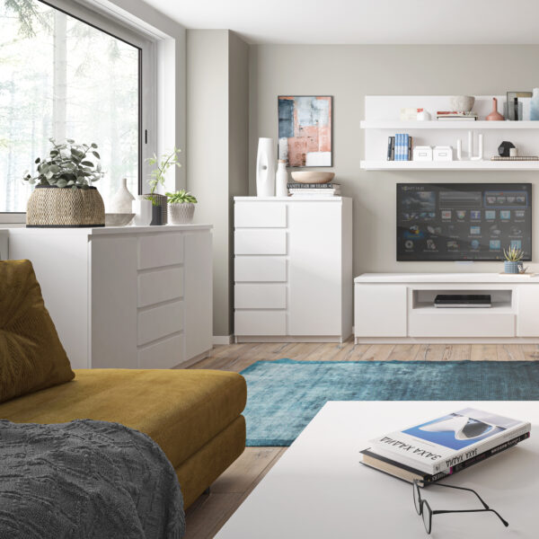 Birtley 3 Door Sideboard in White | Self Assembly