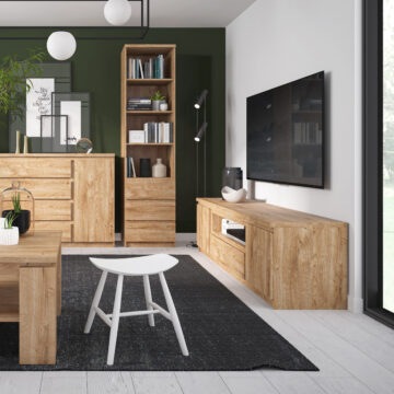 Birtley 1 Door 5 Drawer Cabinet in Oak