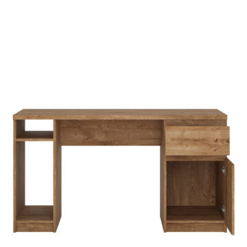 Birtley 1 Door 1 Drawer Twin Pedestal Desk | Oak Finish