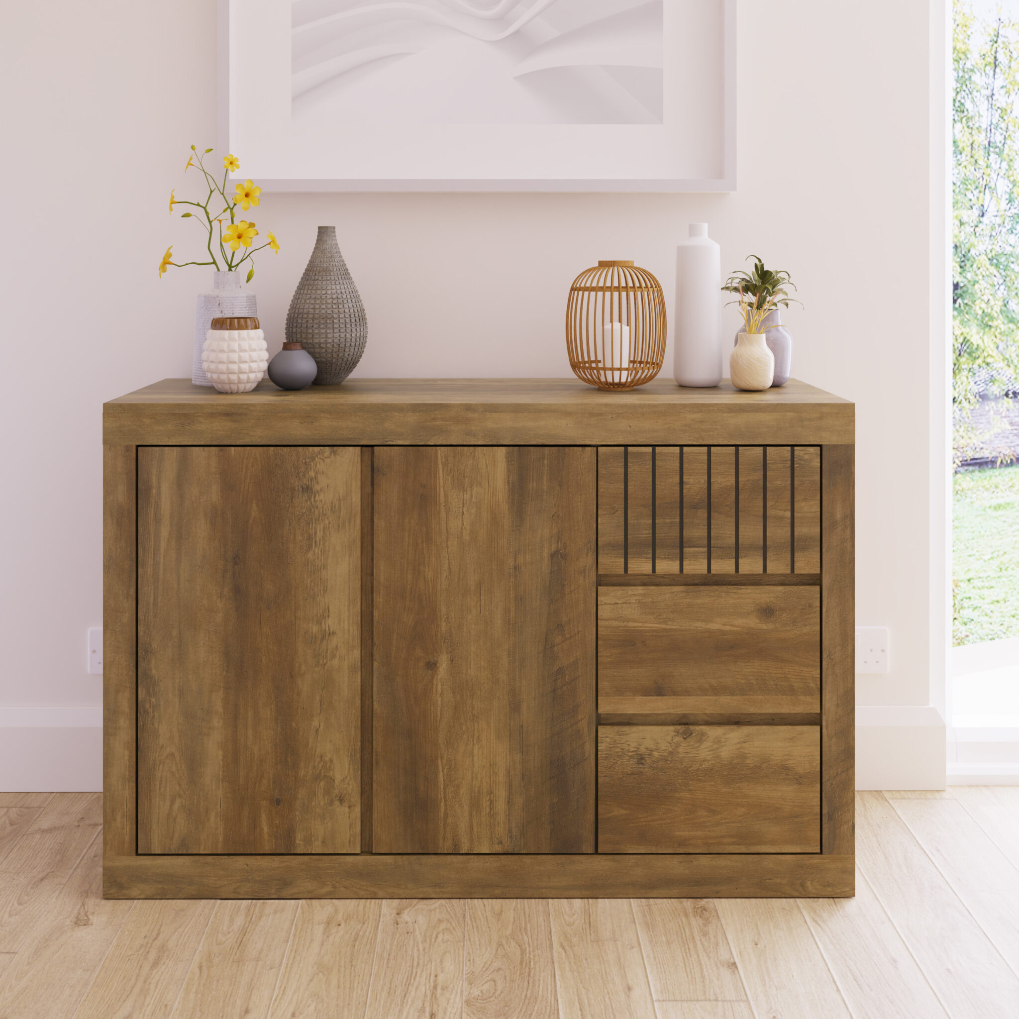 Fulham Sideboard Knotty Oak Self Assembly Oak World