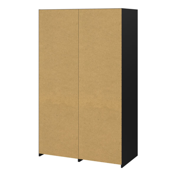 Line Wardrobe with 2 Doors + 2 Drawers in Black and Jackson Hickory Oak | Assembly Required