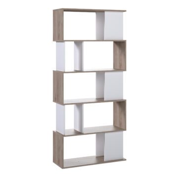 Maze White Open 4 Shelf Bookcase | Jackson Hickory Oak