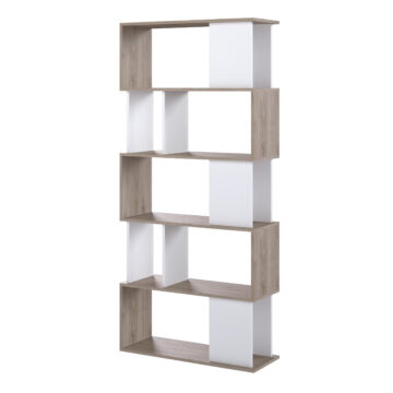 Maze White Open 4 Shelf Bookcase | Jackson Hickory Oak