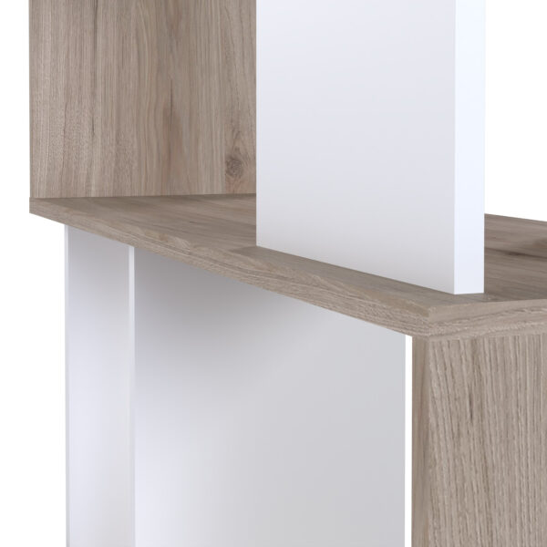 Maze Open Bookcase 4 Shelves in Jackson Hickory Oak and White | Assembly Required