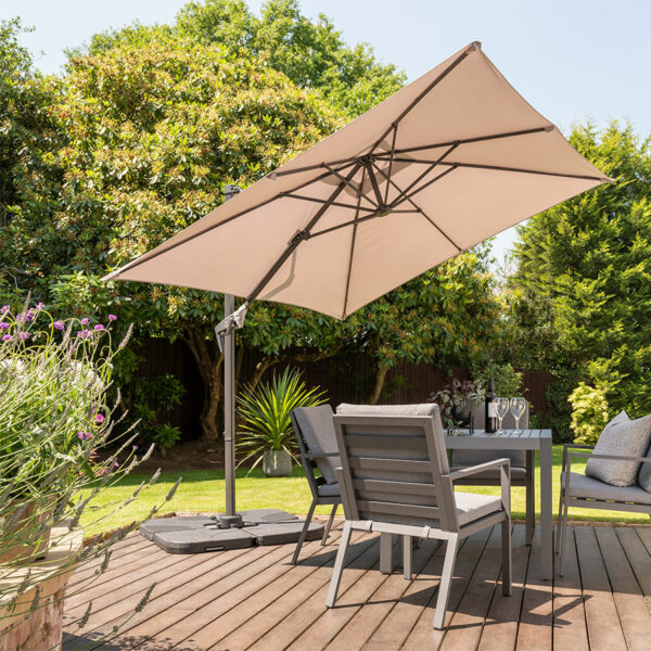 Royce Junior Square 2.5m Taupe Cantilever Parasol