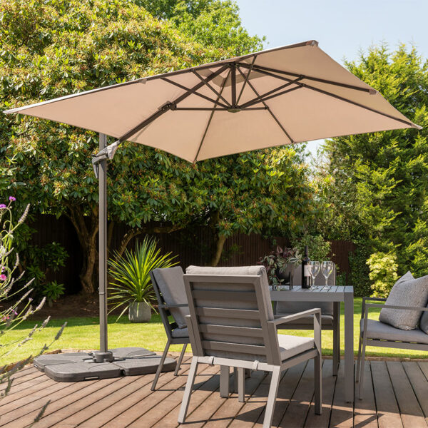 Royce Junior Square 2.5m Taupe Cantilever Parasol