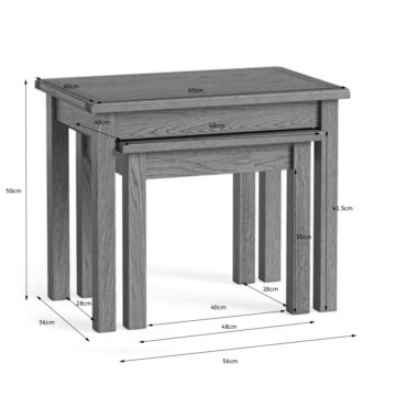 Ancroft Waxed Oak Nest of 2 Tables