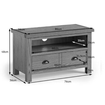 Bywell Waxed Oak Small TV Unit | Assembled