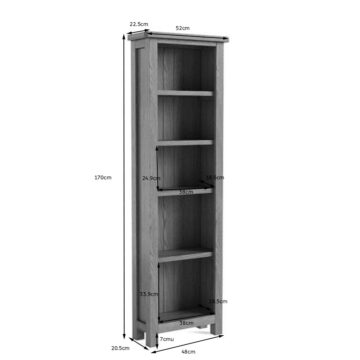 Ancroft Waxed Oak Slim Bookcase