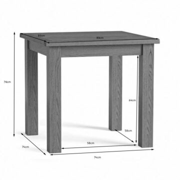 Ancroft Waxed Oak Square Dining Table | 4 Seater
