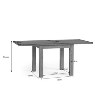 Bywell Waxed Oak Extending Dining Table | 4 Seater | 85-170cm