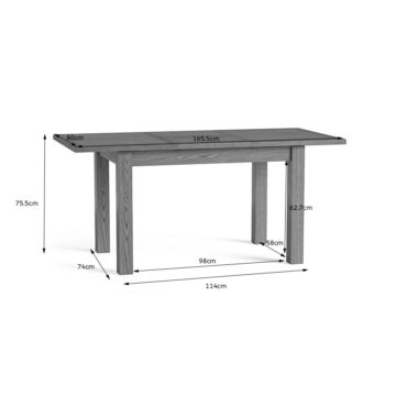Bywell Waxed Oak Extending Dining Table | 4 – 6 Seater | 120-165cm