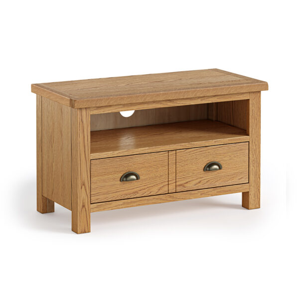 Ancroft Waxed Oak Small TV Unit | Fully Assembled | Clearance