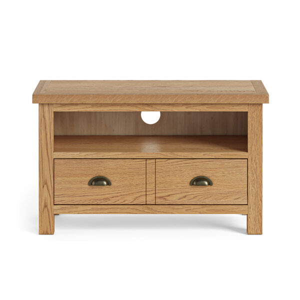 Ancroft Waxed Oak Small TV Unit | Fully Assembled | Clearance