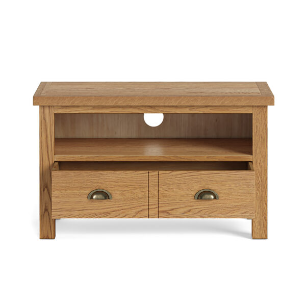 Ancroft Waxed Oak Small TV Unit | Fully Assembled | Clearance