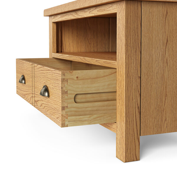 Ancroft Waxed Oak Small TV Unit | Fully Assembled | Clearance