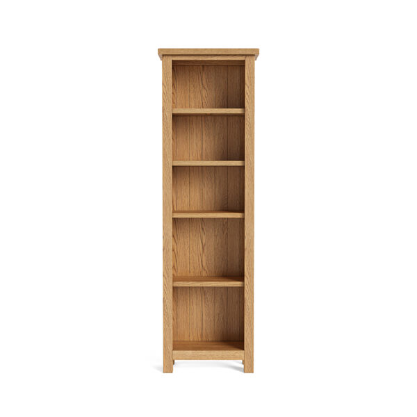 Bywell Waxed Oak Slim Bookcase | Self Assembly | Clearance