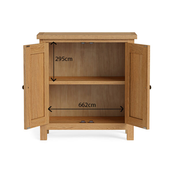 Ancroft Waxed Oak Small Cabinet 2 Doors | Fully Assembled