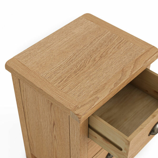 Ancroft Waxed Oak Bedside Cabinet | Fully Assembled | Clearance