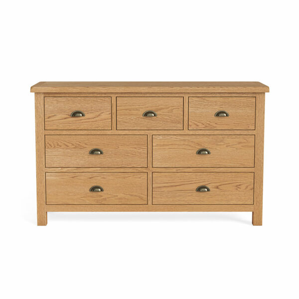 Ancroft Waxed Oak 3 Over 4 Chest of Drawers | Fully Assembled