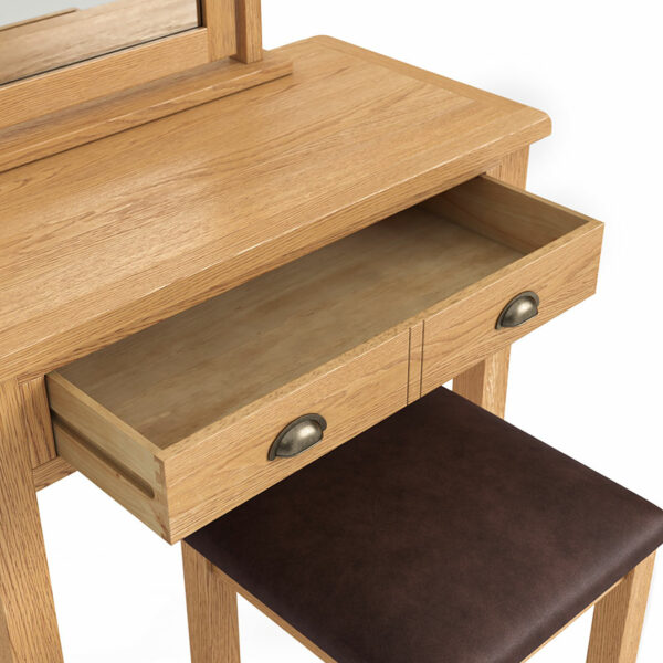Ancroft Waxed Oak Dressing Table Set