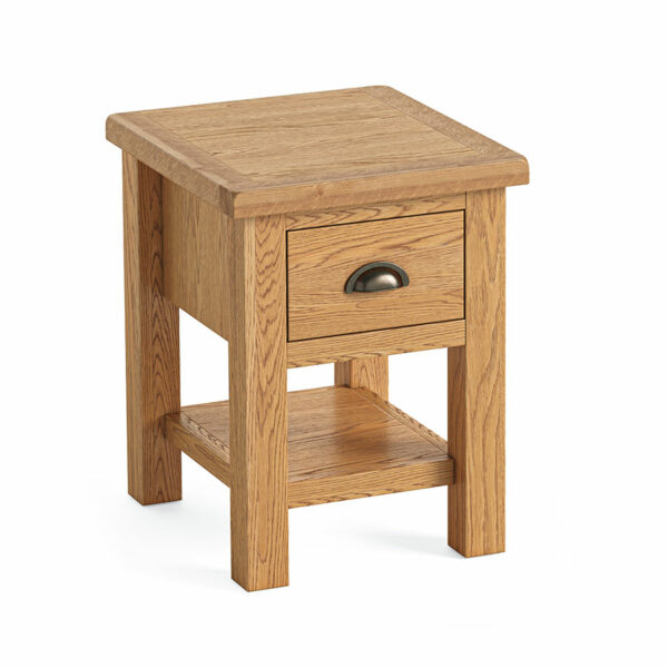 Ancroft Waxed Oak Lamp Table | Bedside Table | Fully Assembled