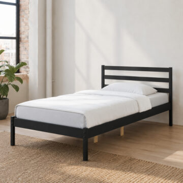 Luka Black 4'6 Double Bed