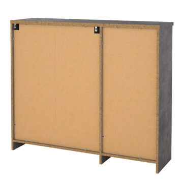 Moderno Shoe Cabinet with 2 Shoe Compartments, 1 Door and 1 Drawer in Concrete and White High Gloss