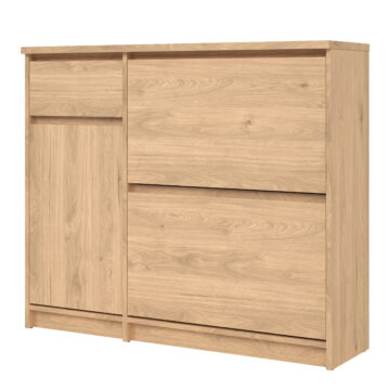 Moderno 1 Door 1 Drawer Shoe Cabinet | Jackson Hickory Oak