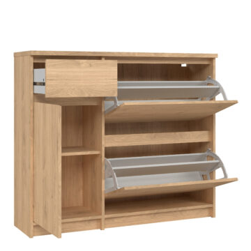 Moderno 1 Door 1 Drawer Shoe Cabinet | Jackson Hickory Oak