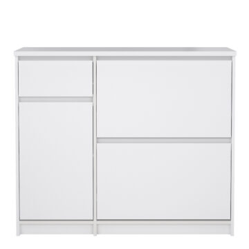 Moderno White Gloss 1 Door 1 Drawer Shoe Cabinet
