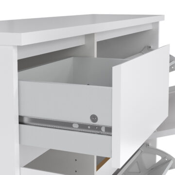 Moderno White Gloss 1 Door 1 Drawer Shoe Cabinet