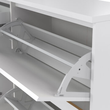 Moderno White Gloss 1 Door 1 Drawer Shoe Cabinet