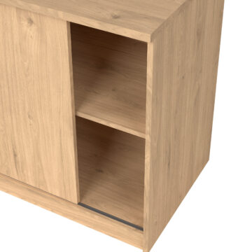 Moderno 1 Sliding Door 3 Drawer Storage Unit | Jackson Hickory Oak