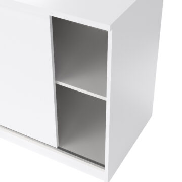 Moderno Storage Unit with 1 Sliding Door and 3 Drawers in White High Gloss