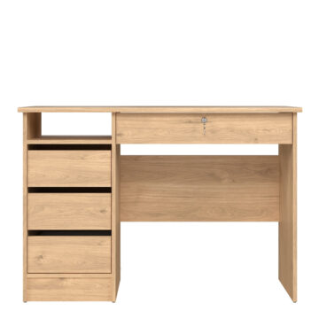 Ajax Plus 4 Drawer Desk | Handle Free Drawer | Jackson Hickory Oak Finish