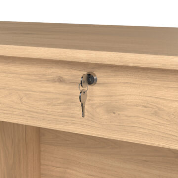 Ajax Plus 4 Drawer Desk | Handle Free Drawer | Jackson Hickory Oak Finish
