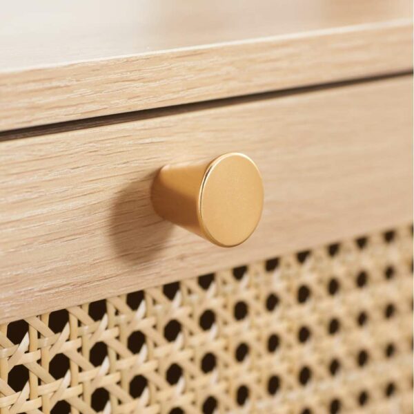 Chigwell 1 Drawer Rattan Bedside Oak | Assembly Required