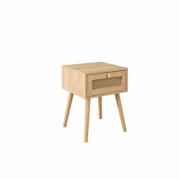 Chigwell 1 Drawer Rattan Bedside Oak | Assembly Required
