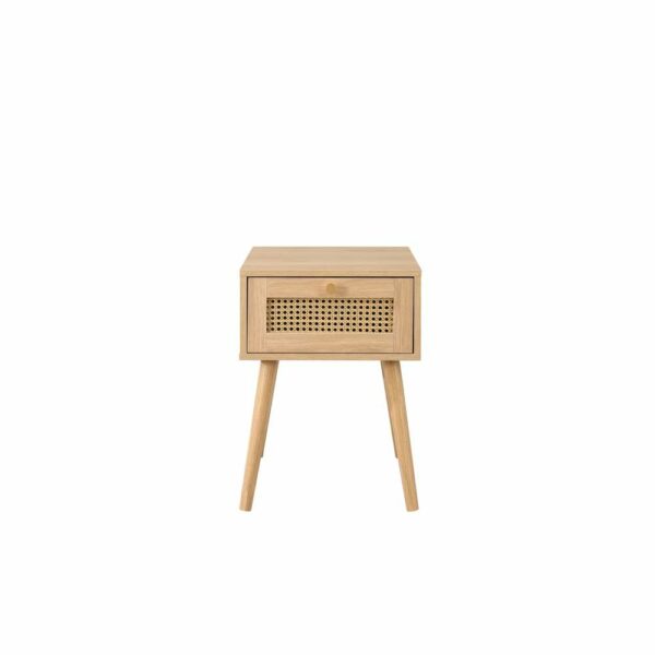 Chigwell 1 Drawer Rattan Bedside Oak | Assembly Required