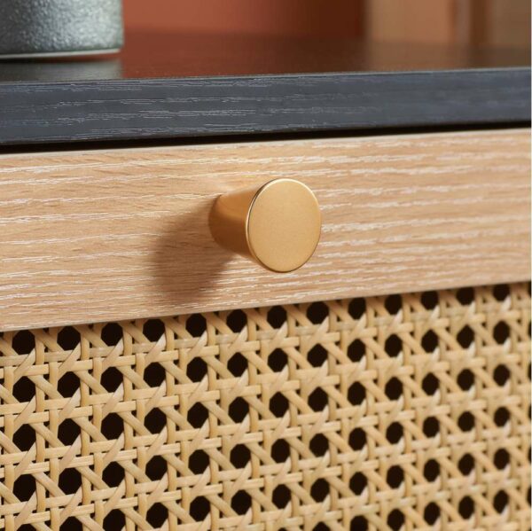 Chigwell 2 Drawer Rattan Bedside Black | Assembly Required